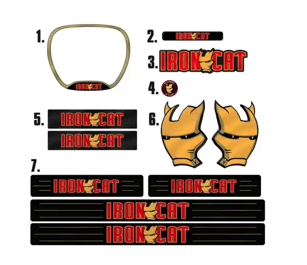 Charger Iron Cat Themed 12-Piece Set