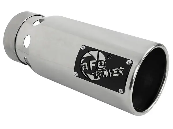 aFe SATURN 4S 4in SS Intercooled Exhaust Tip - Polished 4in In x 5in Out x 12in L Bolt-On