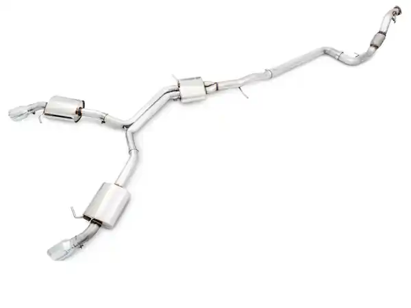 AWE Tuning Audi B9 A4 Touring Edition Exhaust Dual Outlet - Chrome Silver Tips (Includes DP)