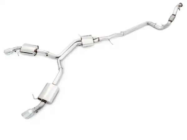 AWE Tuning Audi B9 A4 Touring Edition Exhaust Dual Outlet - Diamond Black Tips (Includes DP)