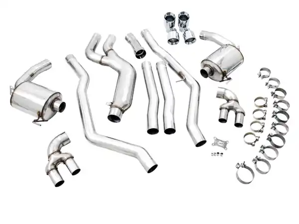 AWE Tuning 2019+ BMW M340i (G20) Non-Resonated Touring Edition Exhaust - Quad Chrome Silver Tips