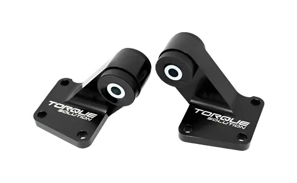 Torque Solution 03-06 Mitsubishi EVO VII-IX Billet Rear Differential Mounts - Black