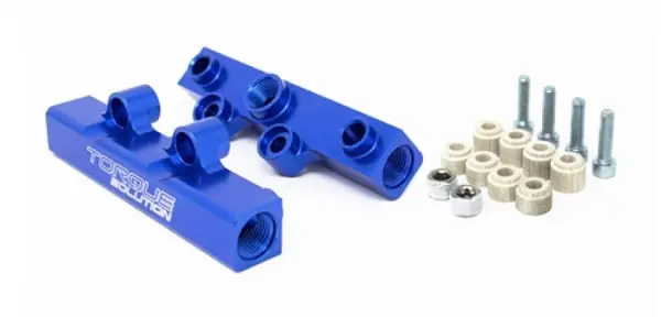 Torque Solution Top Feed Fuel Rails: 02-14 Subaru WRX / 07-18 STI - Blue