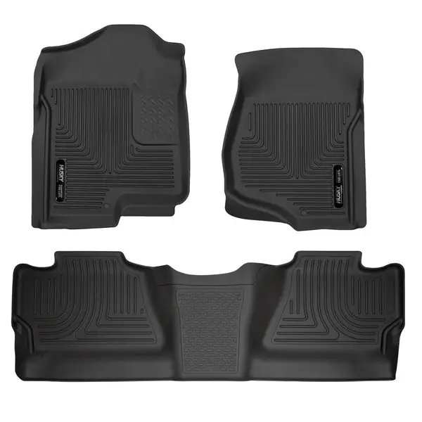 Husky Liners 07-12 Chevy Silverado/GMC Sierra Crew Cab WeatherBeater Combo Black Floor Liners