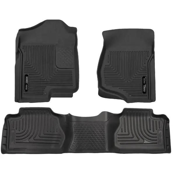 Husky Liners 07-12 Chevy Silverado/GMC Sierra Extended Cab WeatherBeater Combo Black Floor Liners
