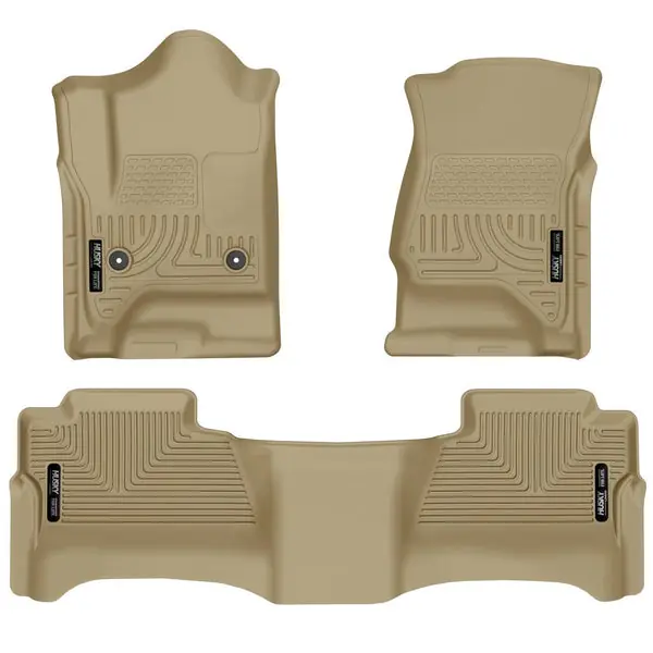 Husky Liners 14 Chevrolet Silverado/GMC Sierra WeatherBeater Tan Front & 2nd Seat Floor Liners