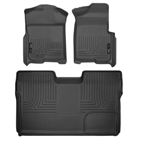 Husky Liners 09-12 Ford F-150 Super Crew Cab WeatherBeater Combo Black Floor Liners