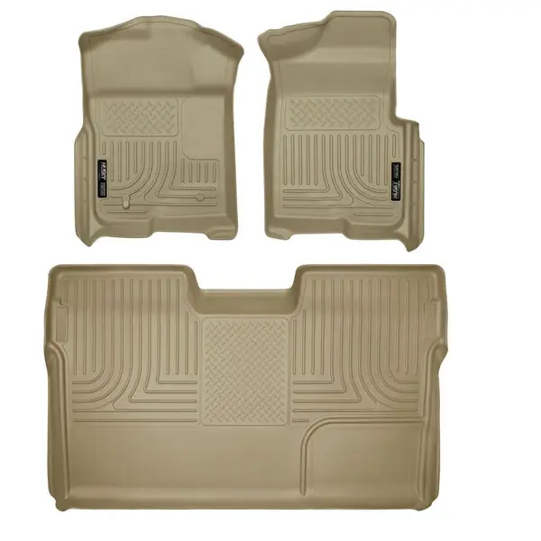 Husky Liners 09-12 Ford F-150 Super Crew Cab WeatherBeater Combo Tan Floor Liners