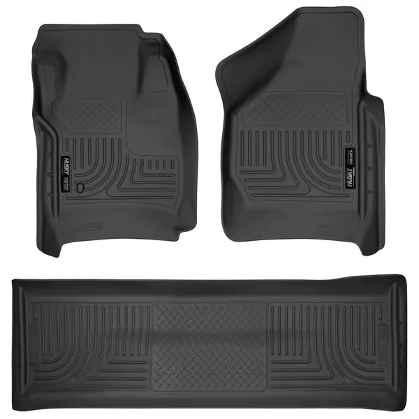 Husky Liners 08-10 Ford SD Crew Cab WeatherBeater Combo Black Floor Liners (w/o Manual Trans Case)
