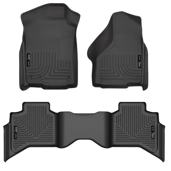 Husky Liners 09-12 Dodge Ram 1500 Quad Cab WeatherBeater Black Front & Second Seat Floor Liner