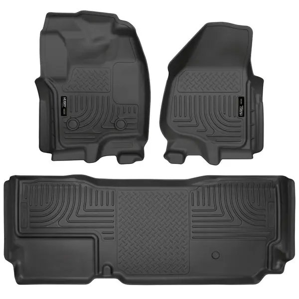 Husky Liners 2012.5 Ford SD Super Cab WeatherBeater Combo Black Floor Liners (w/o Manual Trans Case)