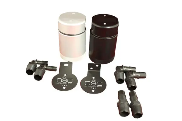 J&L Oil Separator 3.0 Base Kit - Black Anodized (Incl 2 Brackets & 6 Fittings)