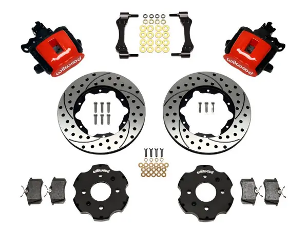 Wilwood Combination Parking Brake Rear Kit 11.00in Drilled Red Civic / Integra Disc 2.39 Hub Offset