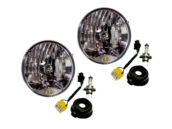KC HiLiTES 07-18 Jeep JK H4 Headlight Conversion Kit - DOT Apprv./Incl. H13 to H4 Connectors (Pair)