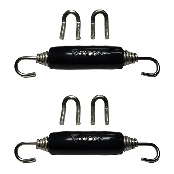 Ticon Industries Black Silicone Titanium Spring Tab and Spring Kit (4 Tabs/2 Springs) - 2 Pack