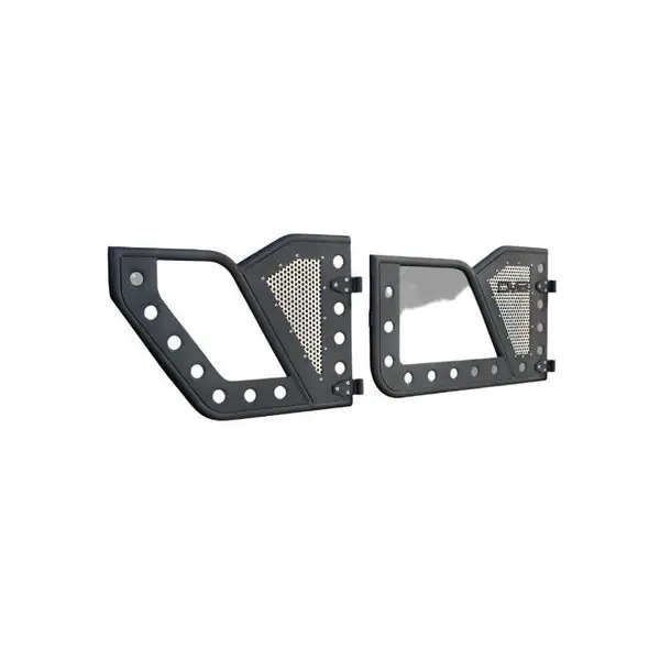 DV8 Offroad Jeep 18+ Wrangler JL / 20+ Gladiator JT Front Rock Doors w/ Perforated Aluminum Mesh