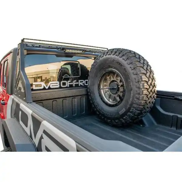 DV8 Offroad 2019+ Jeep Gladiator Universal Stand Up In-Bed Tire Carrier