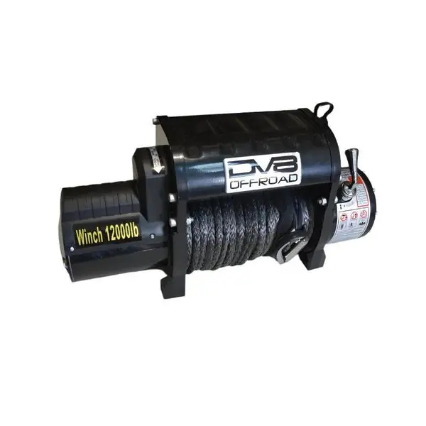 DV8 Offroad 12000 LB Winch w/ Synthetic Line & Wireless Remote - Black