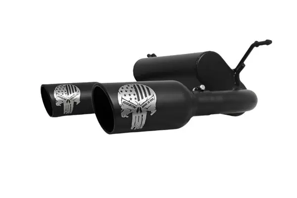 Gibson 12-17 Jeep Wrangler Sport 3.6L 2.5in Patriot Skull Series Cat-Back Dual Exhaust - Blk Ceramic