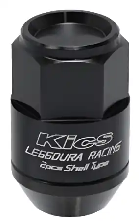Project Kics Leggdura Racing Shell Type Lug Nut 35mm Closed-End Look 16 Pcs + 4 Locks 12X1.25 Black