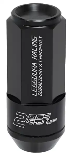 Project Kics Leggdura Racing Shell Type Lug Nut 53mm Closed-End Look 16 Pcs + 4 Locks 12X1.5 Black