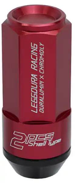 Project Kics Leggdura Racing Shell Type Lug Nut 53mm Closed-End Look 16 Pcs + 4 Locks 12X1.5 Red