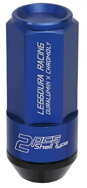 Project Kics Leggdura Racing Shell Type Lug Nut 53mm Closed-End Look 16 Pcs + 4 Locks 12X1.5 Blue
