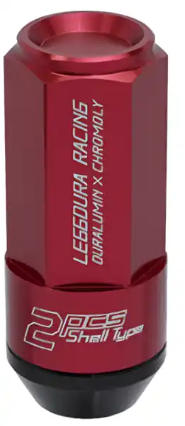 Project Kics Leggdura Racing Shell Type Lug Nut 53mm Closed-End Look 16 Pcs + 4 Locks 12X1.25 Red