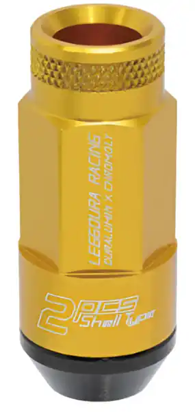 Project Kics Leggdura Racing Shell Type Lug Nut 53mm Open-End Look 16 Pcs + 4 Locks12X1.25 Gold
