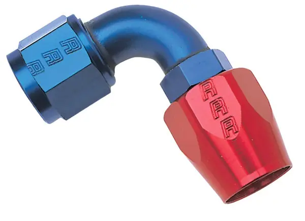Russell Performance -10 AN Red/Blue 90 Degree Full Flow Hose End