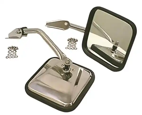 Rugged Ridge 55-86 Jeep CJ Black Side Mirrors w/ Convex Glass