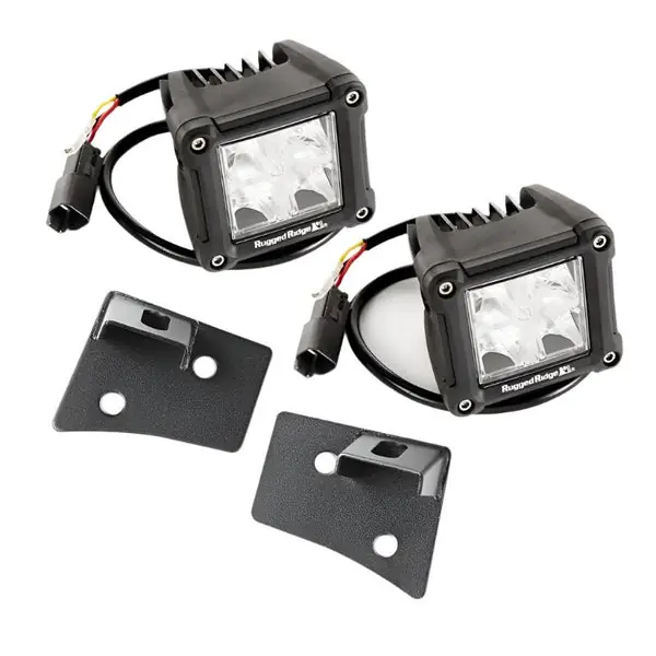 Rugged Ridge 07-18 Jeep Wrangler JK Dual Cube Windshield LED Kit w/ Brackets