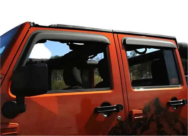 Rugged Ridge Window Visors Matte Black 07-18 4-Door Jeep Wrangler