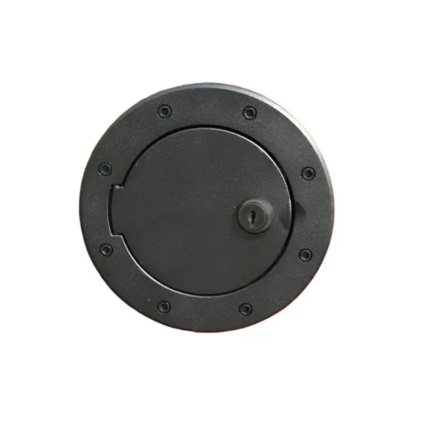 Rugged Ridge Locking Gas Cap Door Black Alum 07-18 Jeep Wrangler JK