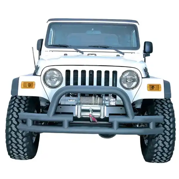 Rugged Ridge 3-In Dbl Tube Front Winch Bumper w/Hoop 76-06 Models