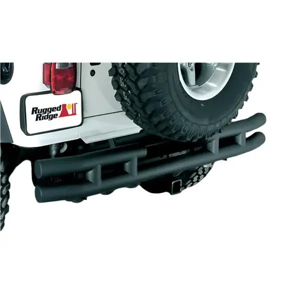 Rugged Ridge 3-In Dbl Tube Rear Bumper w/ Hitch 87-06 Jeep Wrangler
