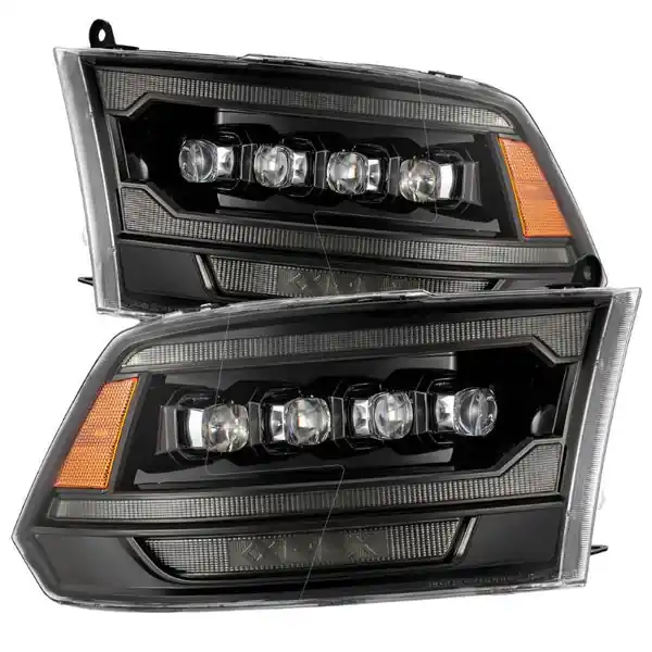 AlphaRex 09-18 Ram 2500 NOVA LED Proj Headlights Plank Style Alpha Blk w/Activ Light/Seq Signal/DRL
