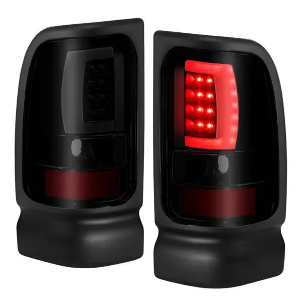 ANZO 1994-2001 Dodge Ram 1500 LED Taillights Plank Style Black w/Smoke Lens