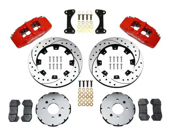 Wilwood Dynapro 6 Front Hat Kit 12.19in Drilled Red 94-01 Honda/Acura w/262mm Disc