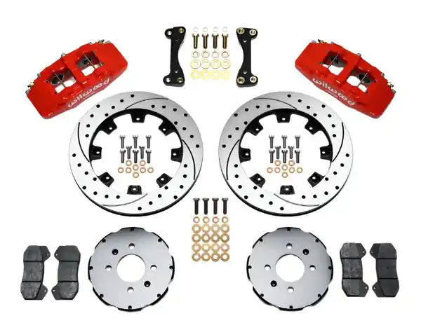 Wilwood Dynapro 6 Front Hat Kit 12.19in Drilled Red 90-99 Civic w/240 mm Disc