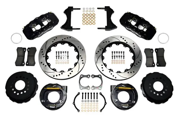 Wilwood AERO4 Rear P-Brake Kit 14.00in Drilled Big Ford New Style 2.50in Offset