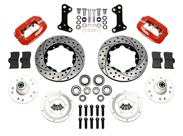 Wilwood Forged Dynalite Front Kit 11.00in Drill-Red 67-69 Camaro 64-72 Nova Chevelle
