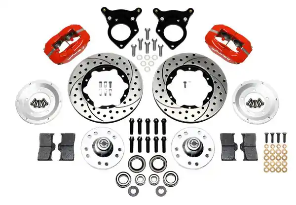 Wilwood Forged Dynalite Front Kit 11.00in Drilled Red 87-93 Mustang 5 Lug
