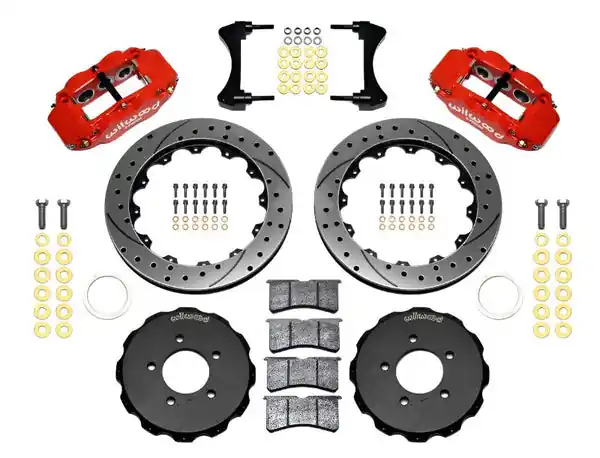 Wilwood Narrow Superlite 6R Front Hat Kit 12.88in Drill Red 2006-Up Civic / CRZ