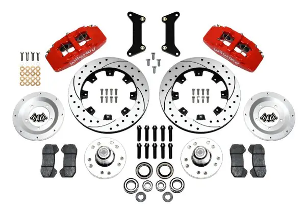 Wilwood Dynapro 6 Front Hub Kit 12.19in Drilled Red 79-87 GM G Body
