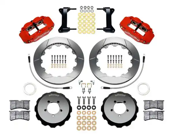 Wilwood Narrow Superlite 6R Front Hat Kit 12.88in Red 2012-Up Toyota / Scion FRS w/ Lines