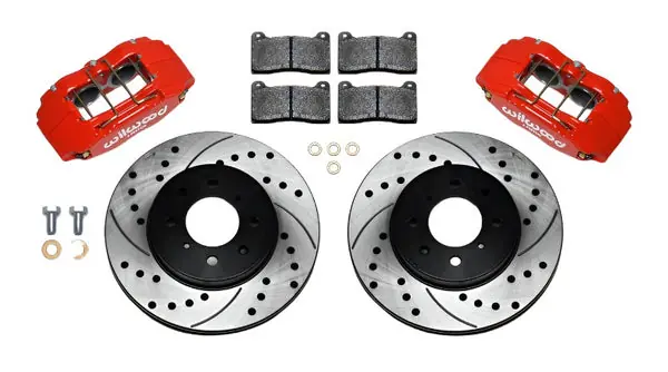 Wilwood DPHA Front Caliper & Rotor Kit Drill Red Honda / Acura w/ 262mm OE Rotor