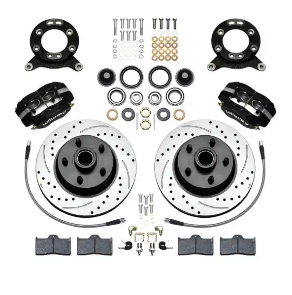 Wilwood Forged Dynalite-M Front Kit 11.30in 1 PC Rotor&Hub-Drill 65-69 Mustang Disc & Drum Spindle
