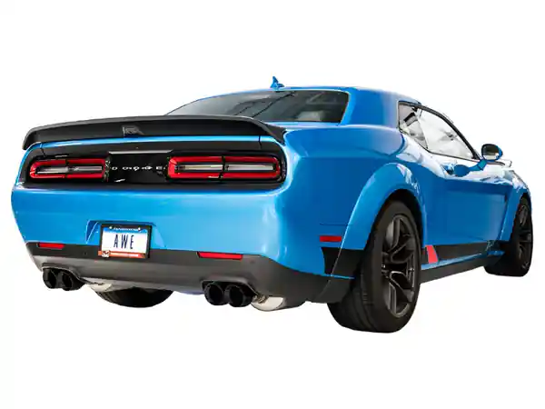 AWE Tuning 2015+ Dodge Challenger 6.4L/6.2L Non-Resonated Touring Edition Exhaust - Quad Black Tips