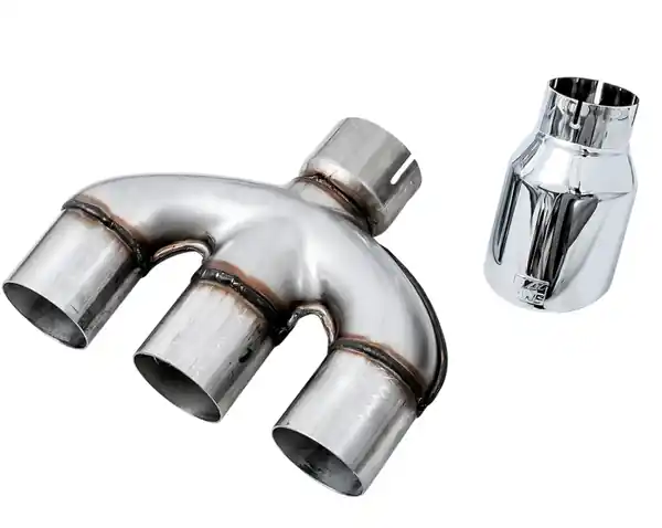 AWE Tuning 17-20 Honda Civic Si 1.5L Turbo Dual-to-Triple Tip Conversion Kit - Chrome Silver Tip
